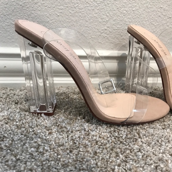 Nude Clear Block Heel - Picture 2 of 6